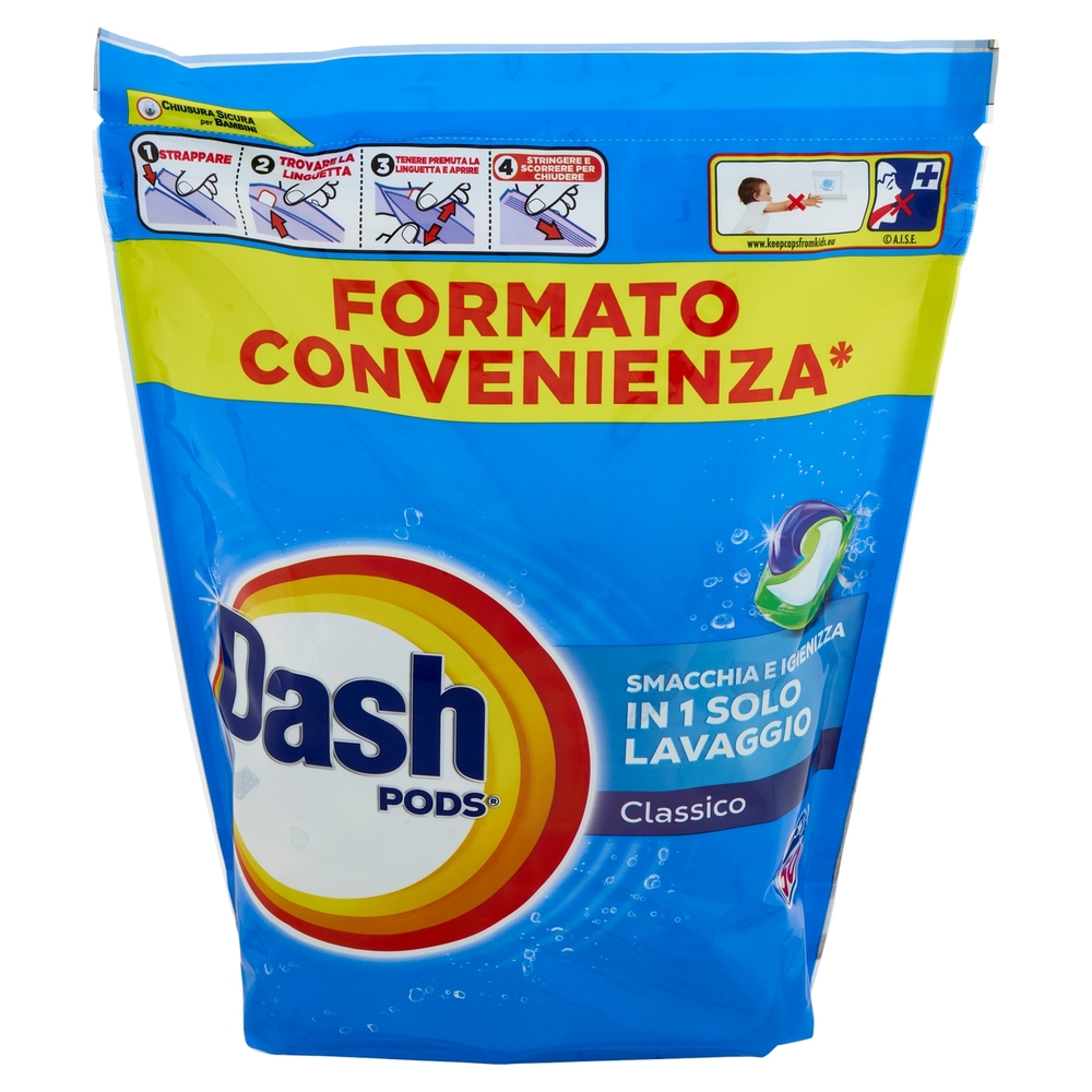 Dash Pods Detersivo Lavatrice In Capsule, Classico, 50 Lavaggi 905 g